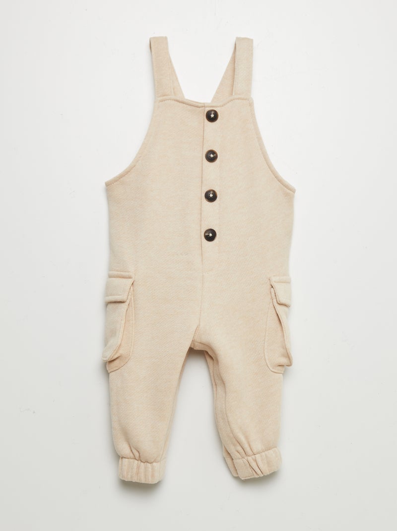 Salopette in tessuto felpato BEIGE - Kiabi