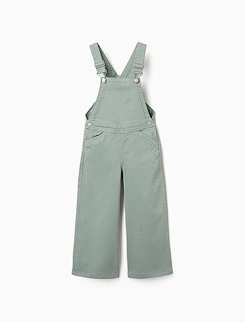 Salopette in twill a gamba larga