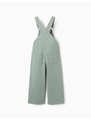 Salopette in twill a gamba larga