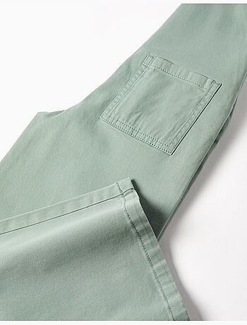 Salopette in twill a gamba larga
