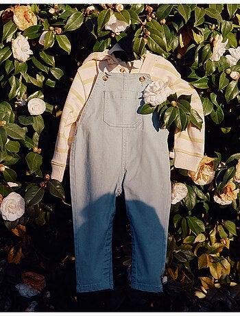 Salopette in twill con bretelle regolabili