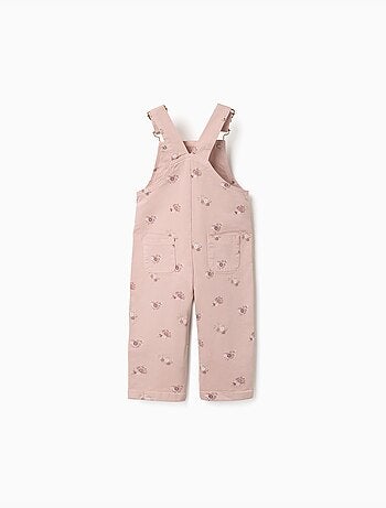 Salopette in twill con motivo floreale