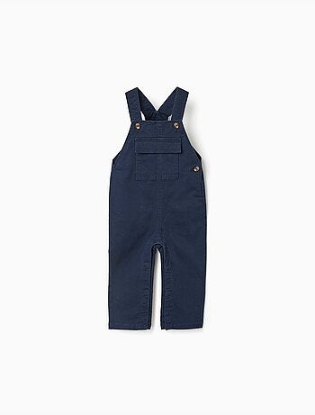 Salopette in twill con tasca a patta
