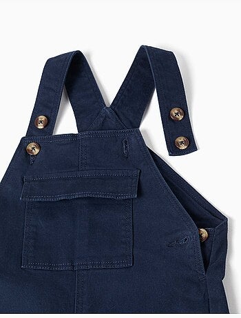 Salopette in twill con tasca a patta