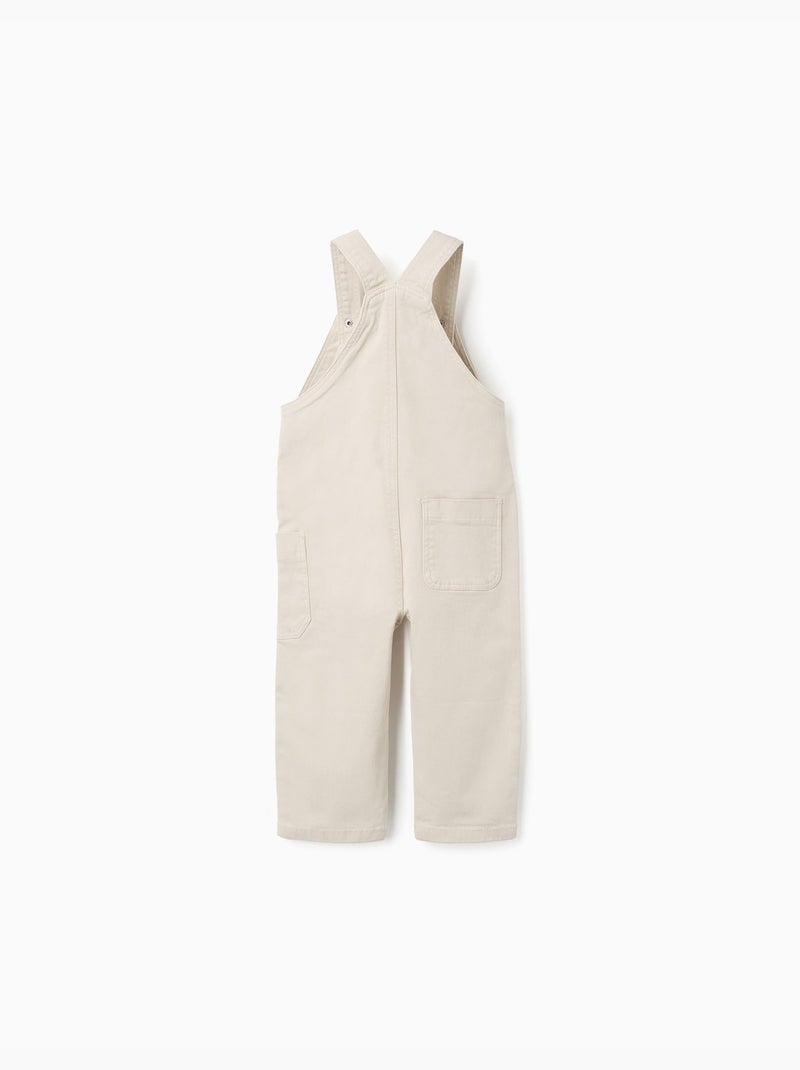 Salopette in twill con tasca cargo Beige chiaro - Kiabi