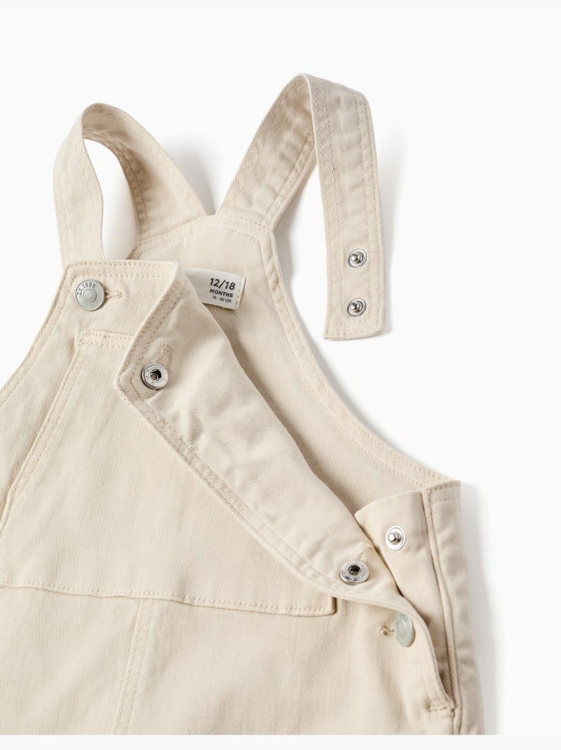 Salopette in twill con tasca cargo Beige chiaro - Kiabi