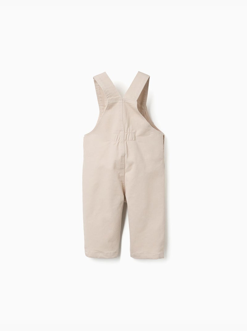 Salopette in twill con tasca frontale Beige chiaro - Kiabi