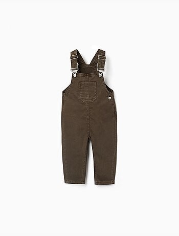 Salopette in twill con tasca frontale
