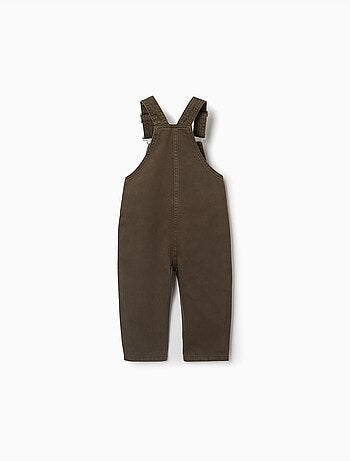 Salopette in twill con tasca frontale