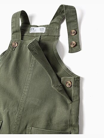 Salopette in twill con tasche cargo