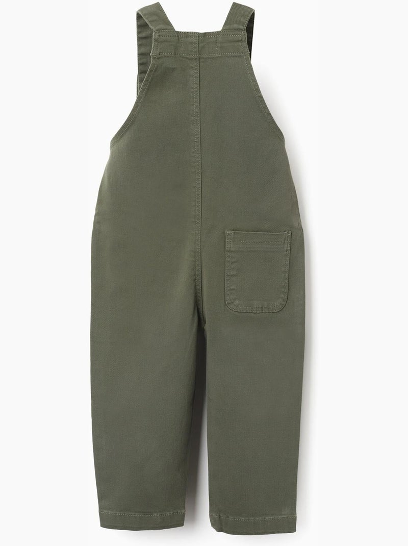 Salopette in twill con tasche cargo Verde scuro - Kiabi