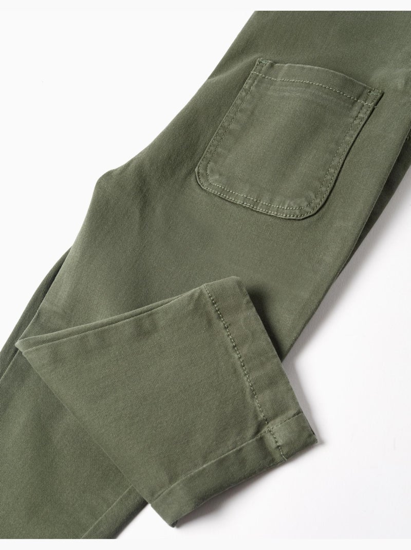 Salopette in twill con tasche cargo Verde scuro - Kiabi