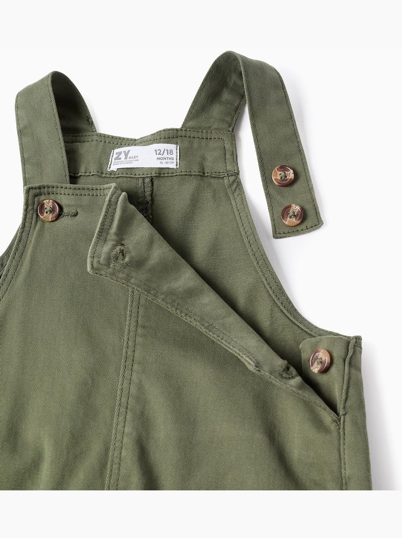Salopette in twill con tasche cargo Verde scuro - Kiabi