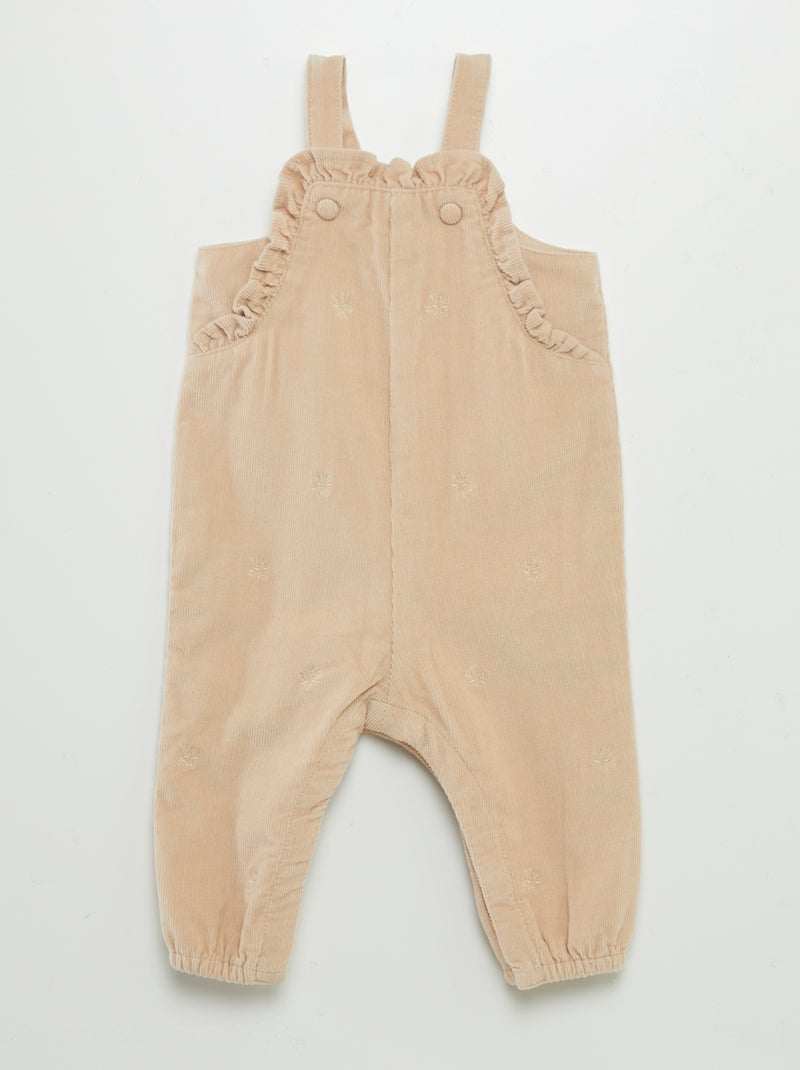 Salopette in velluto a coste BEIGE - Kiabi