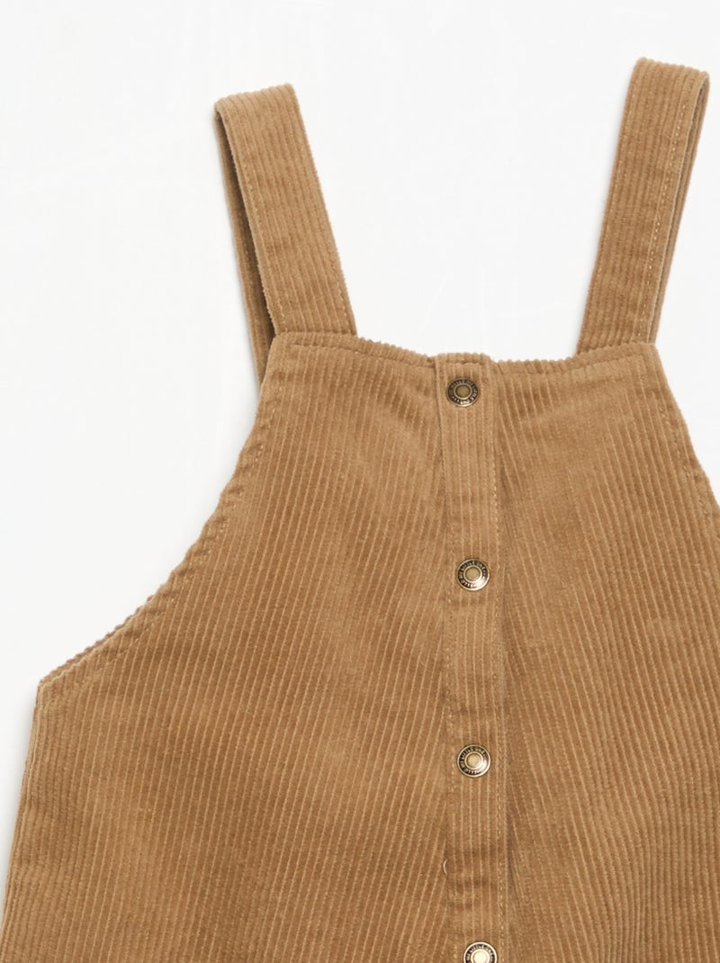 Salopette in velluto a costine Beige - Kiabi