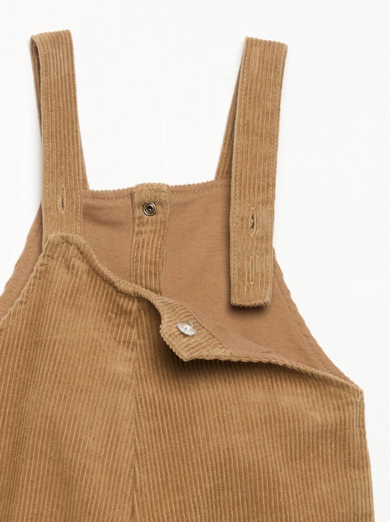 Salopette in velluto a costine Beige - Kiabi