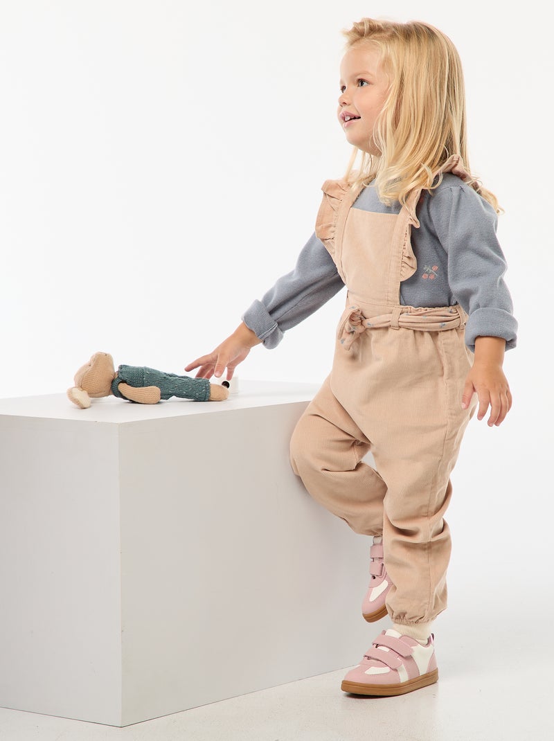 Salopette in velluto Beige Neonata Kiabi