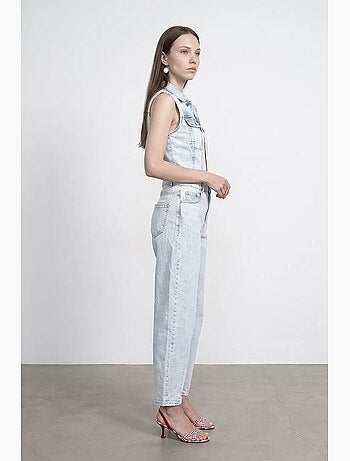 Salopette jumpsuit in denim di cotone a gamba dritta dilvin