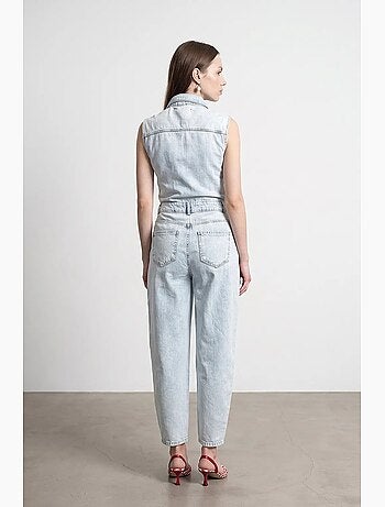 Salopette jumpsuit in denim di cotone a gamba dritta dilvin