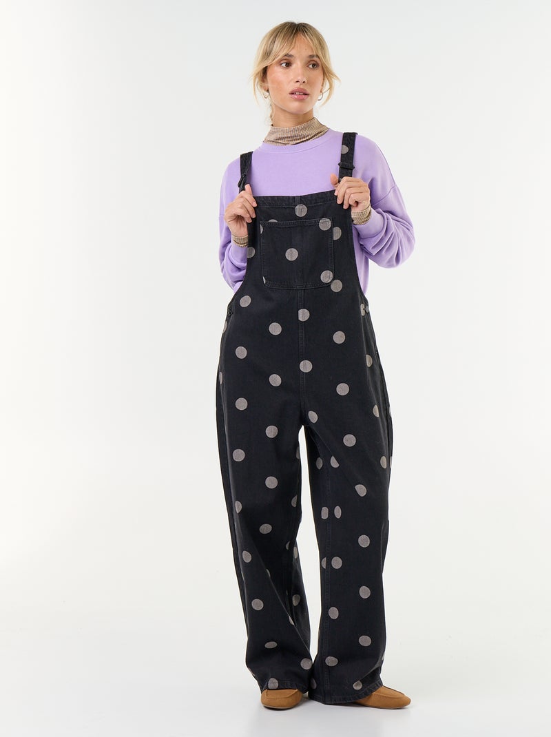 Salopette larga a pois Blu - Kiabi
