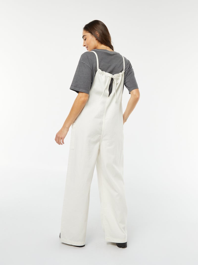 Salopette larga in jeans Bianco - Kiabi