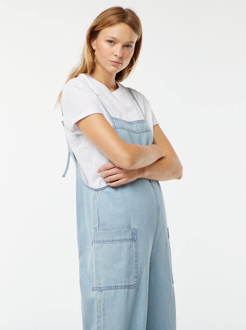 Salopette larga in jeans Blu - Kiabi