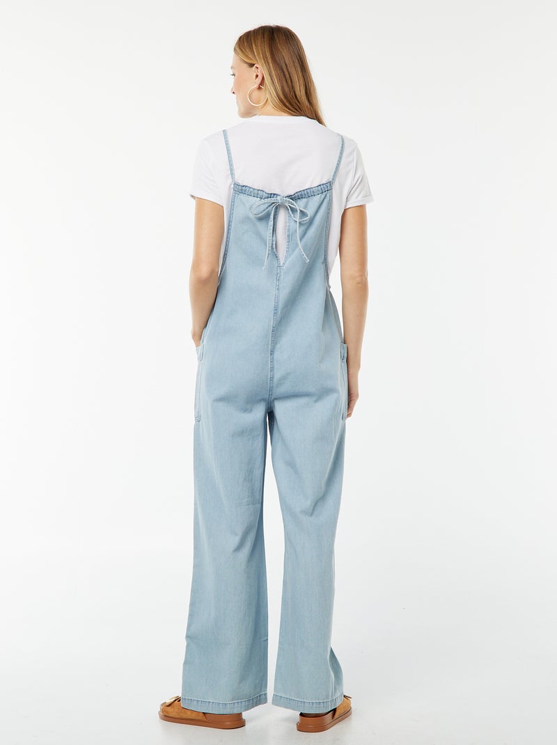 Salopette larga in jeans Blu - Kiabi