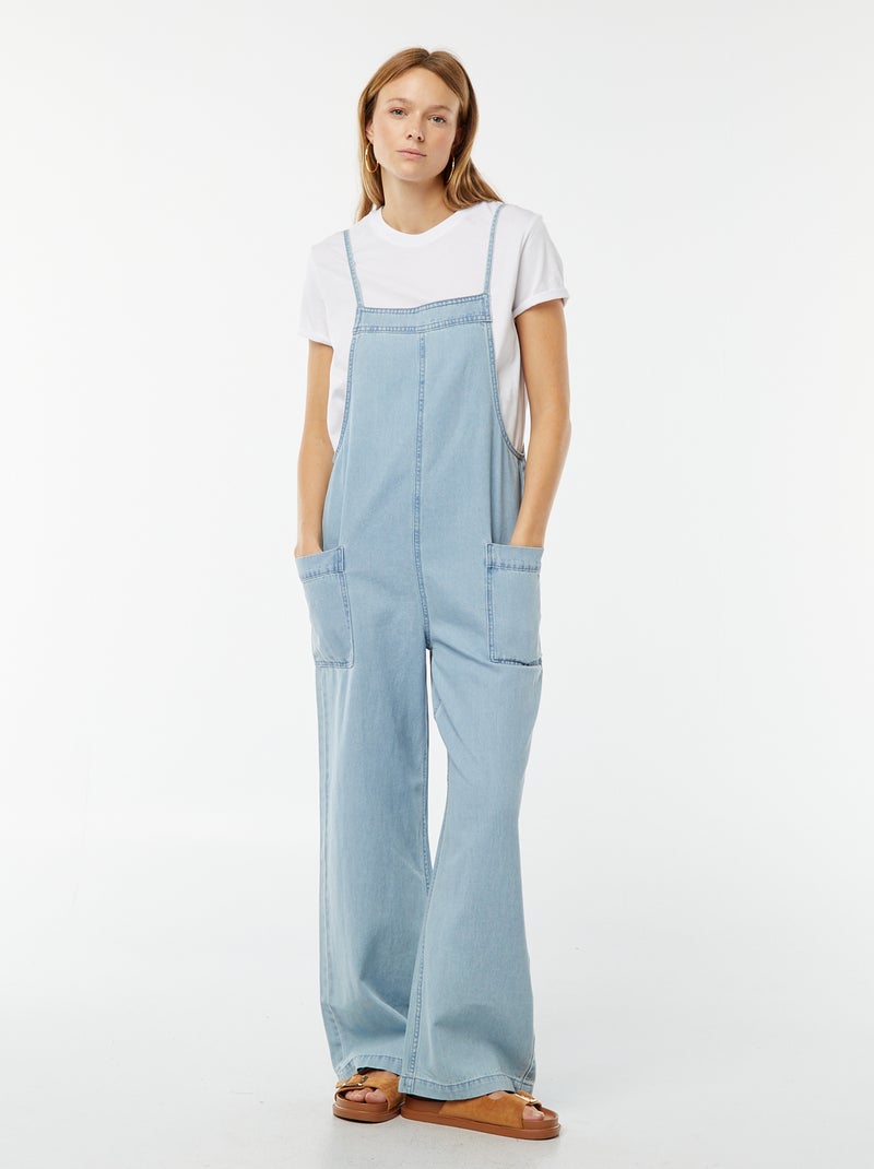 Salopette larga in jeans Blu - Kiabi