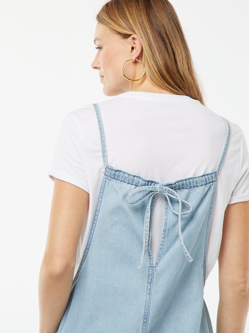 Salopette larga in jeans Blu - Kiabi