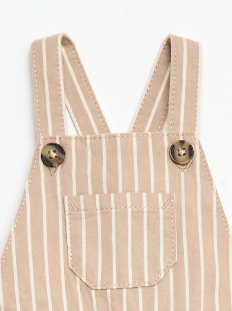 Salopette leggera con bretelle regolabili Beige - Kiabi
