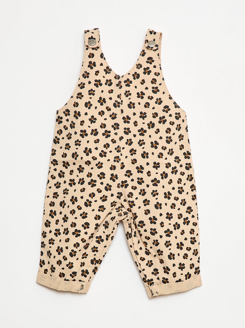 Salopette leopardata Beige - Kiabi