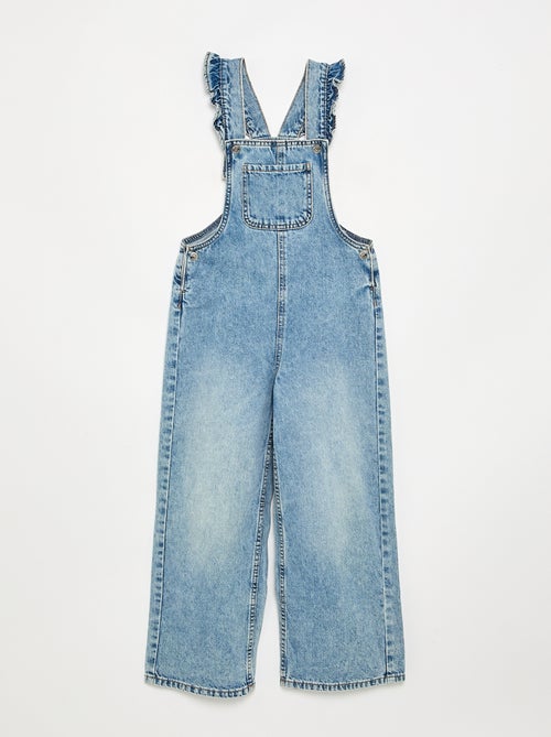 Salopette lunga in denim con bretelle a balze - Kiabi