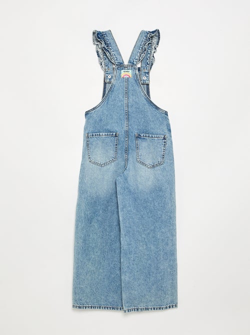 Salopette lunga in denim con bretelle a balze - Kiabi
