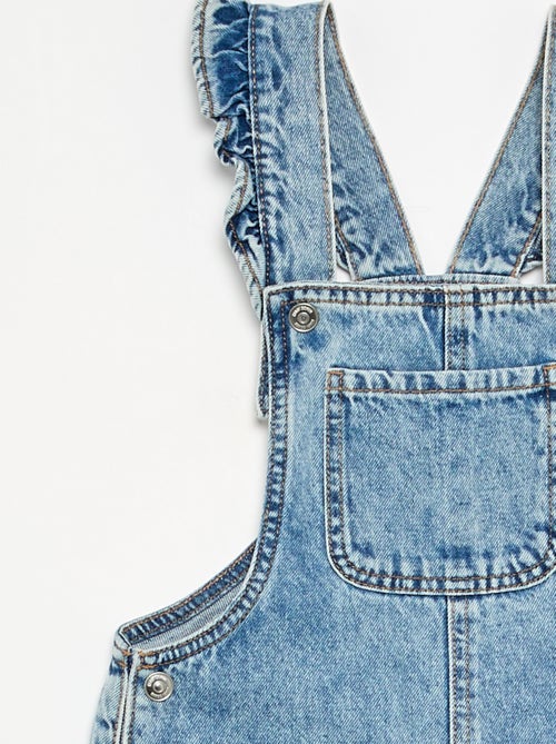 Salopette lunga in denim con bretelle a balze - Kiabi