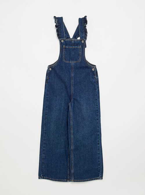 Salopette lunga in denim con bretelle a balze - Kiabi