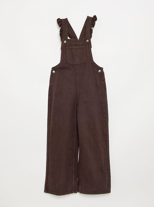 Salopette lunga in denim con bretelle a balze - Kiabi
