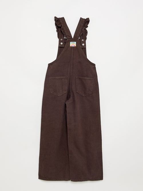 Salopette lunga in denim con bretelle a balze - Kiabi