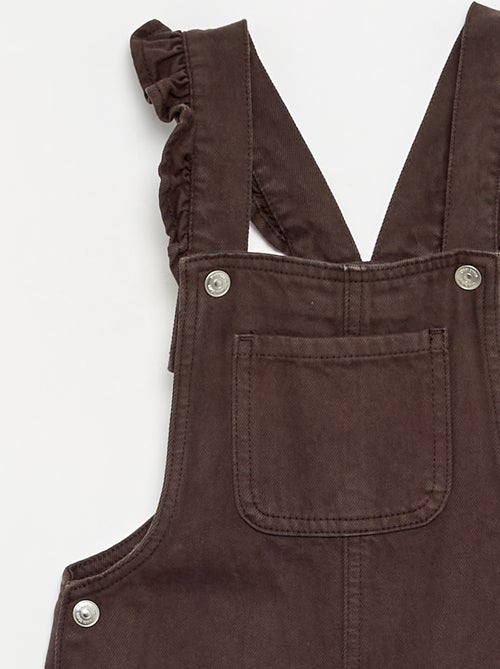 Salopette lunga in denim con bretelle a balze - Kiabi