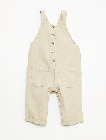 Salopette lunga in lino misto