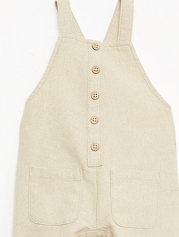 Salopette lunga in lino misto