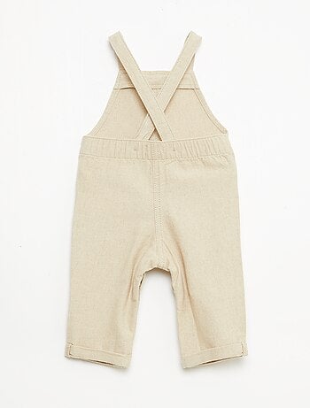 Salopette lunga in lino misto