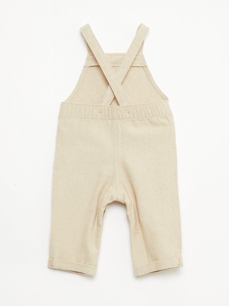 Salopette lunga in lino misto Beige - Kiabi