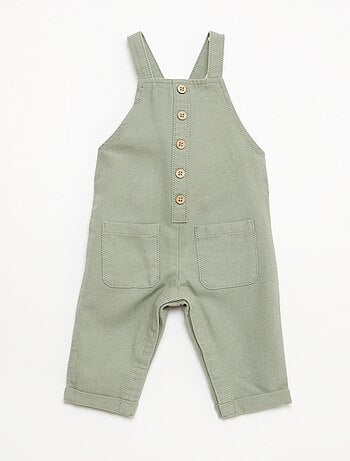 Salopette lunga in lino misto