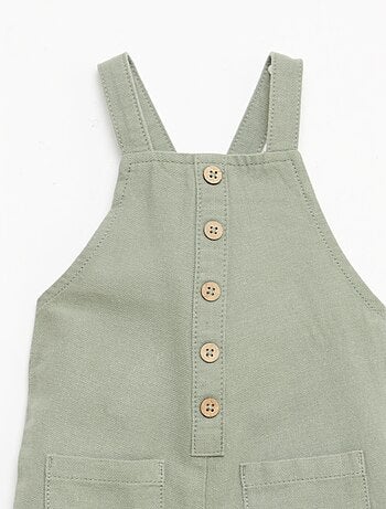 Salopette lunga in lino misto