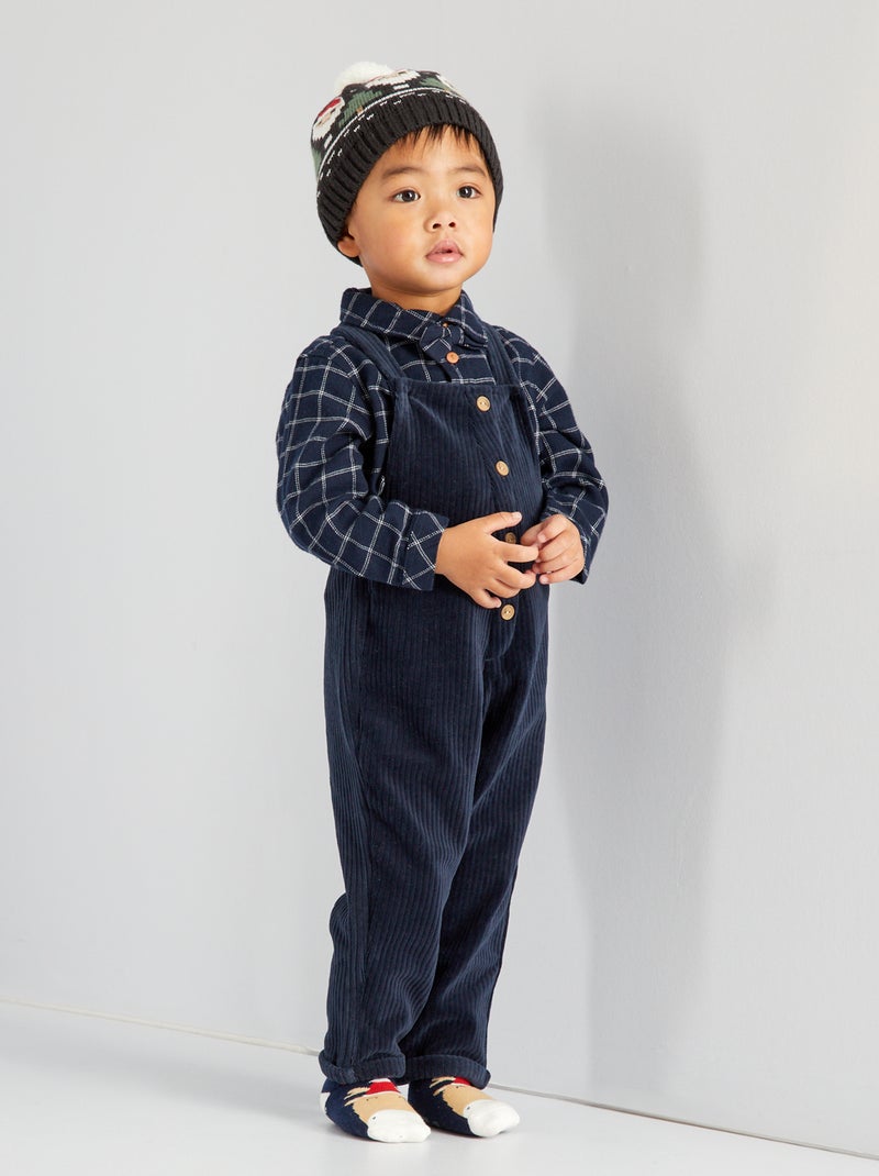 Salopette lunga in maglia blu - Kiabi