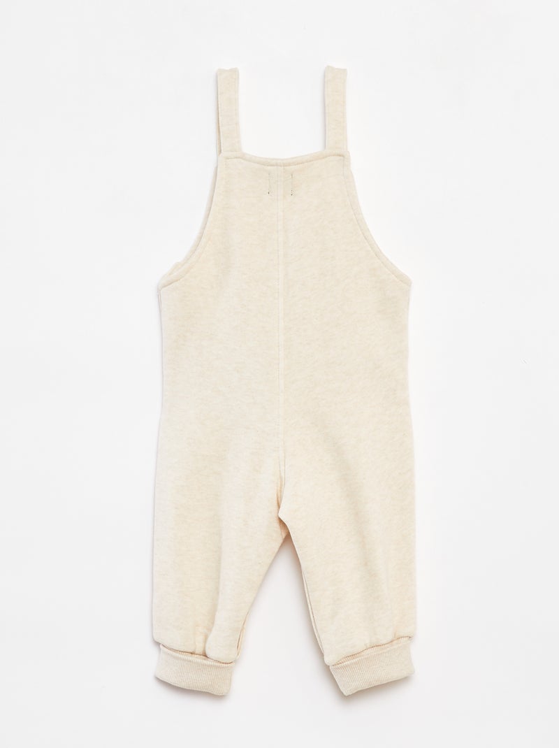 Salopette lunga in tessuto felpato con bretelle regolabili Beige - Kiabi