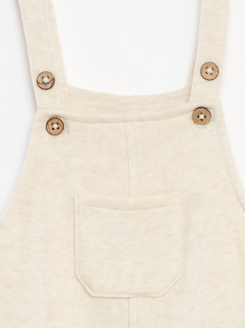 Salopette lunga in tessuto felpato con bretelle regolabili Beige - Kiabi