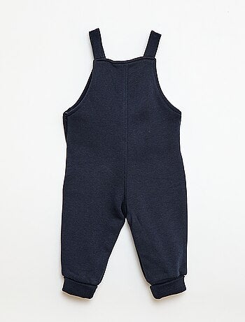 Salopette lunga in tessuto felpato con bretelle regolabili