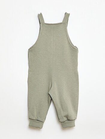 Salopette lunga in tessuto felpato con bretelle regolabili