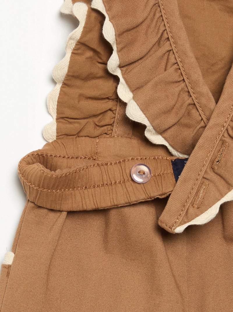 Salopette lunga in twill Beige - Kiabi